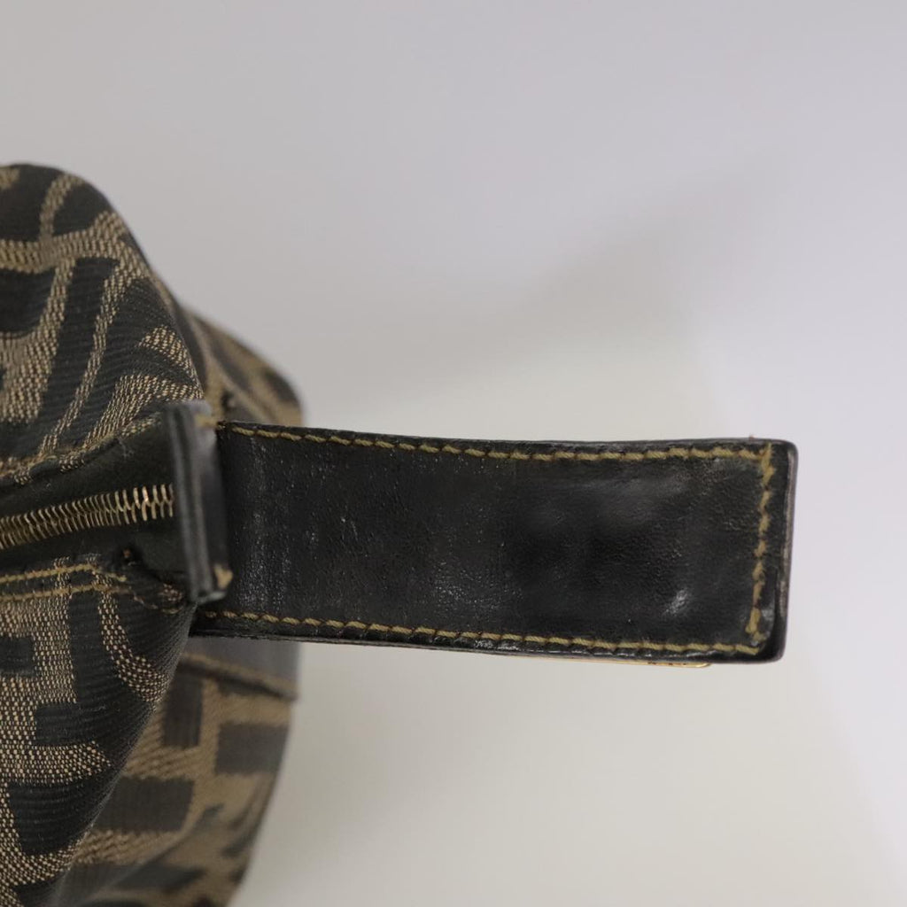 FENDI Zucca Canvas Vanity Pouch Brown Black Gold 104142