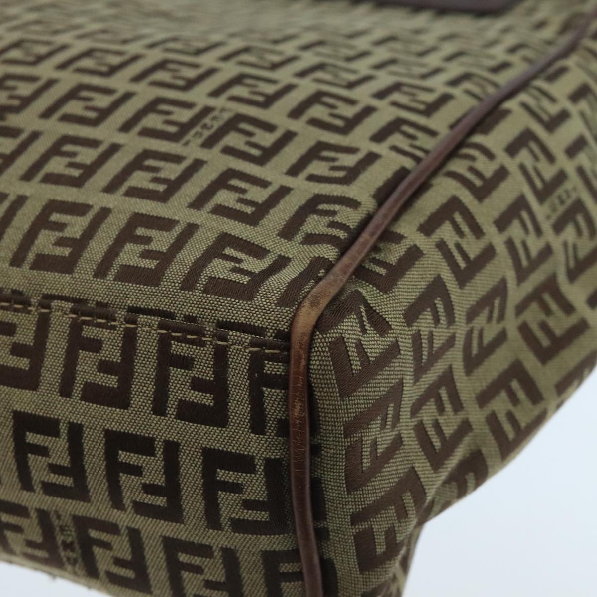 FENDI Zucchino Canvas Tote Bag Beige 104183