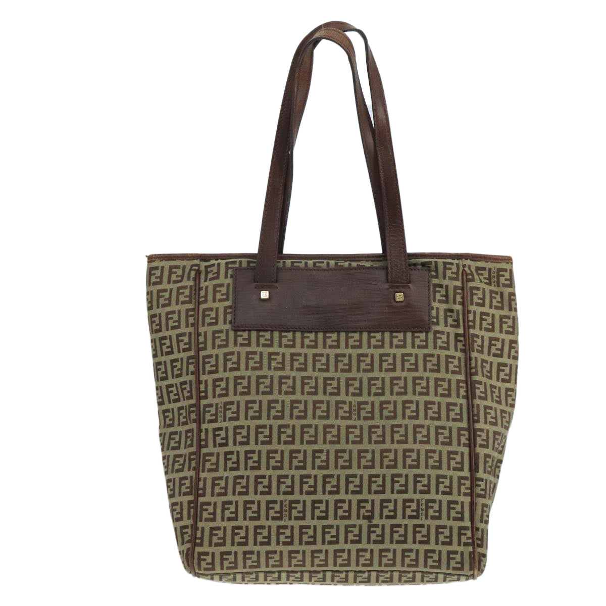 FENDI Zucchino Canvas Tote Bag Beige 104183