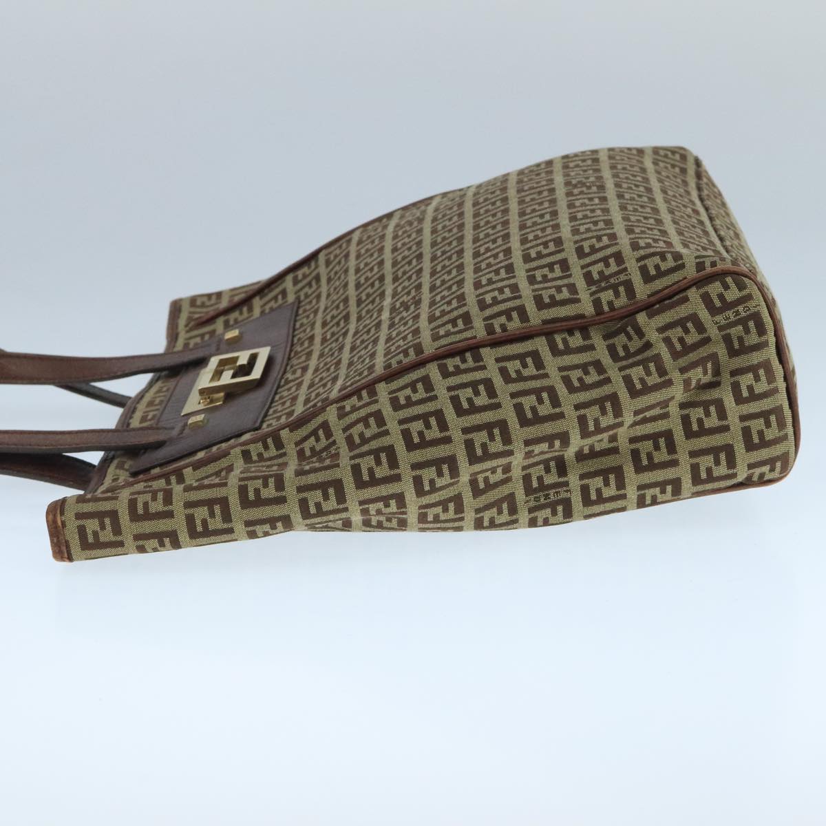 FENDI Zucchino Canvas Tote Bag Beige 104183