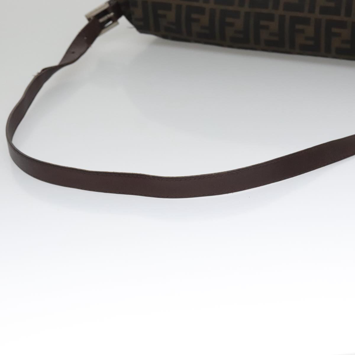 FENDI Zucca Canvas Mamma Baguette Shoulder Bag Brown Black Silver 104241
