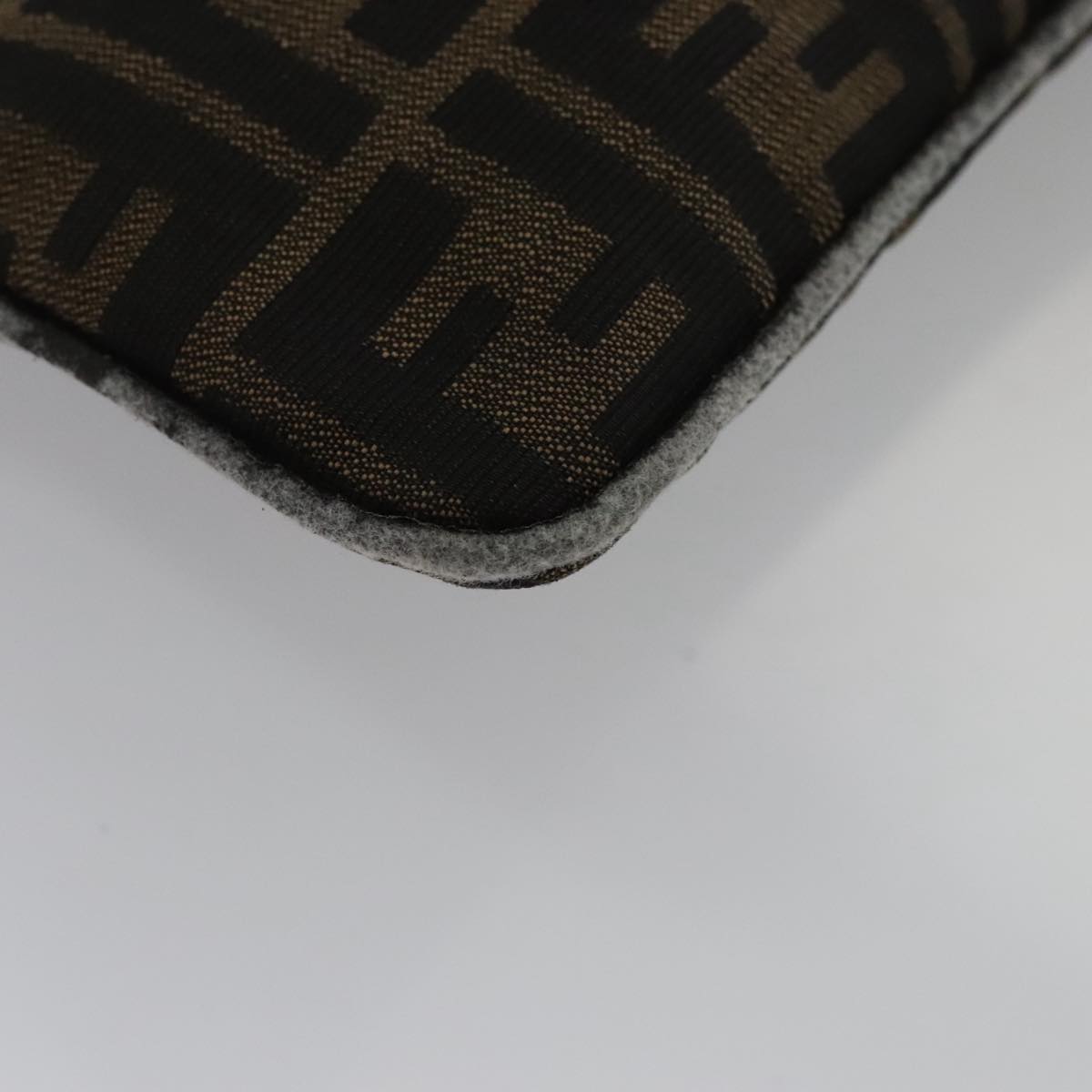 FENDI Zucca Canvas Shoulder Bag Brown Black 104253