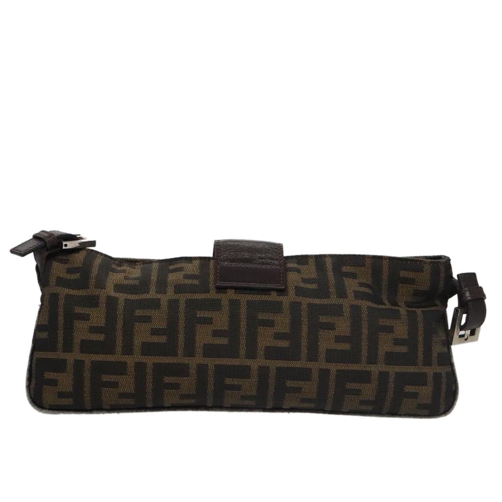 FENDI Zucca Canvas Shoulder Bag Brown Black 104253