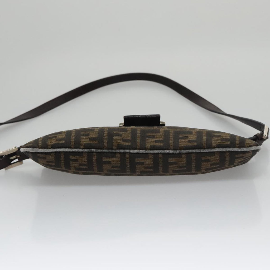 FENDI Zucca Canvas Shoulder Bag Brown Black 104253