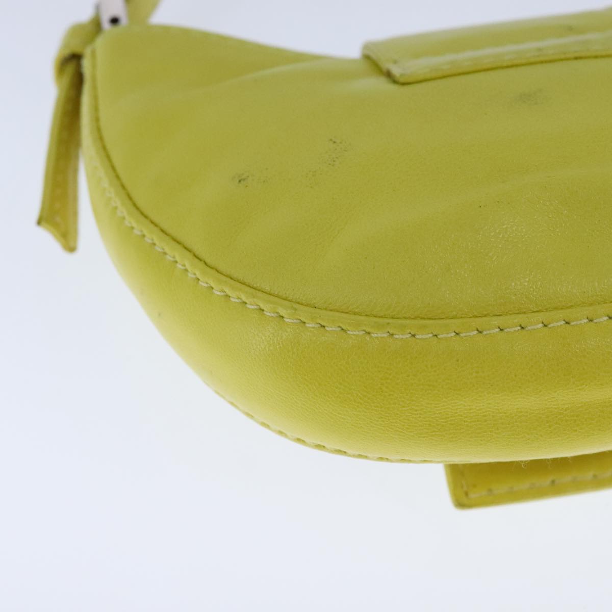 FENDI Mini Croissant Hand Bag Leather Yellow 104272