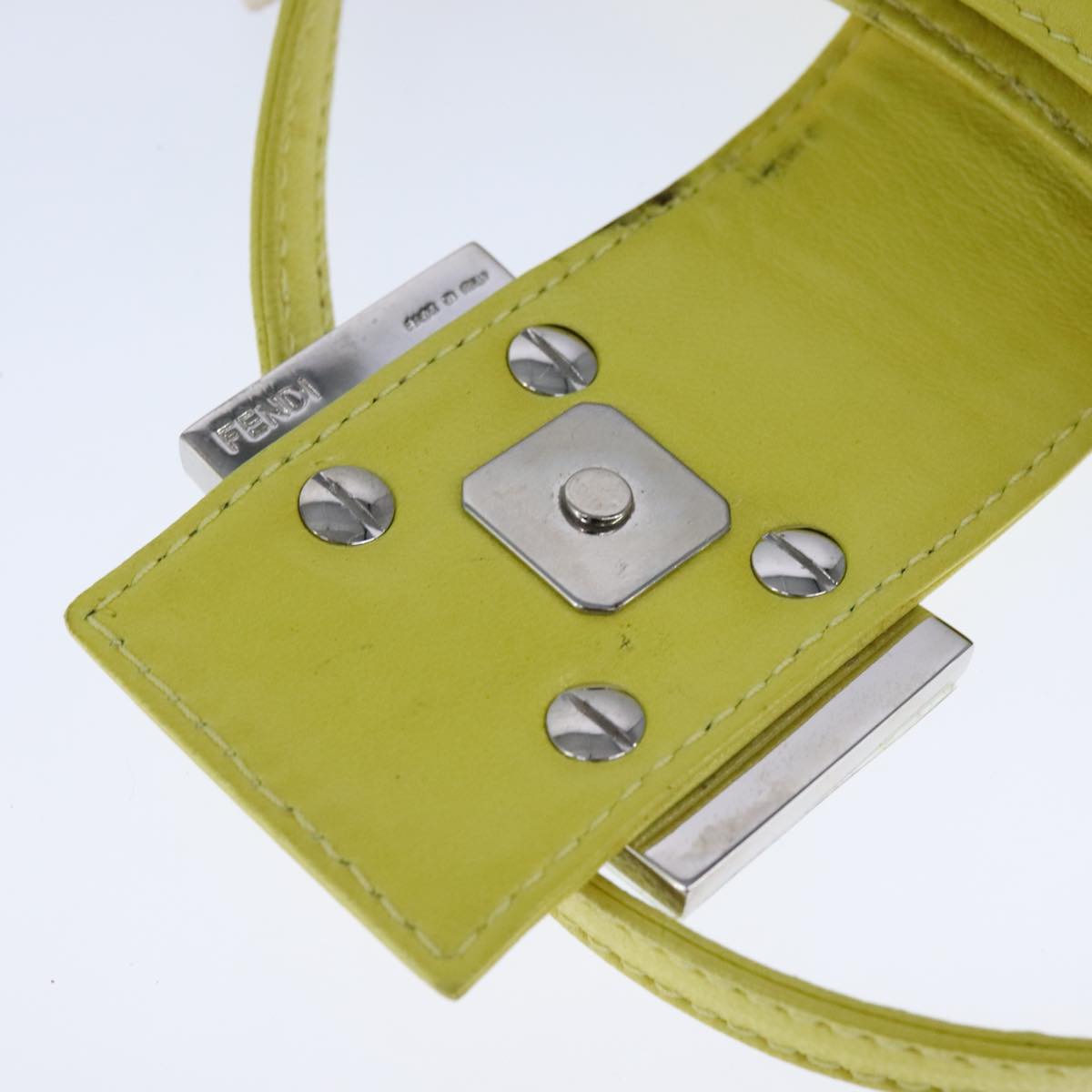 FENDI Mini Croissant Hand Bag Leather Yellow 104272