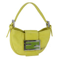FENDI Mini Croissant Hand Bag Leather Yellow 104272
