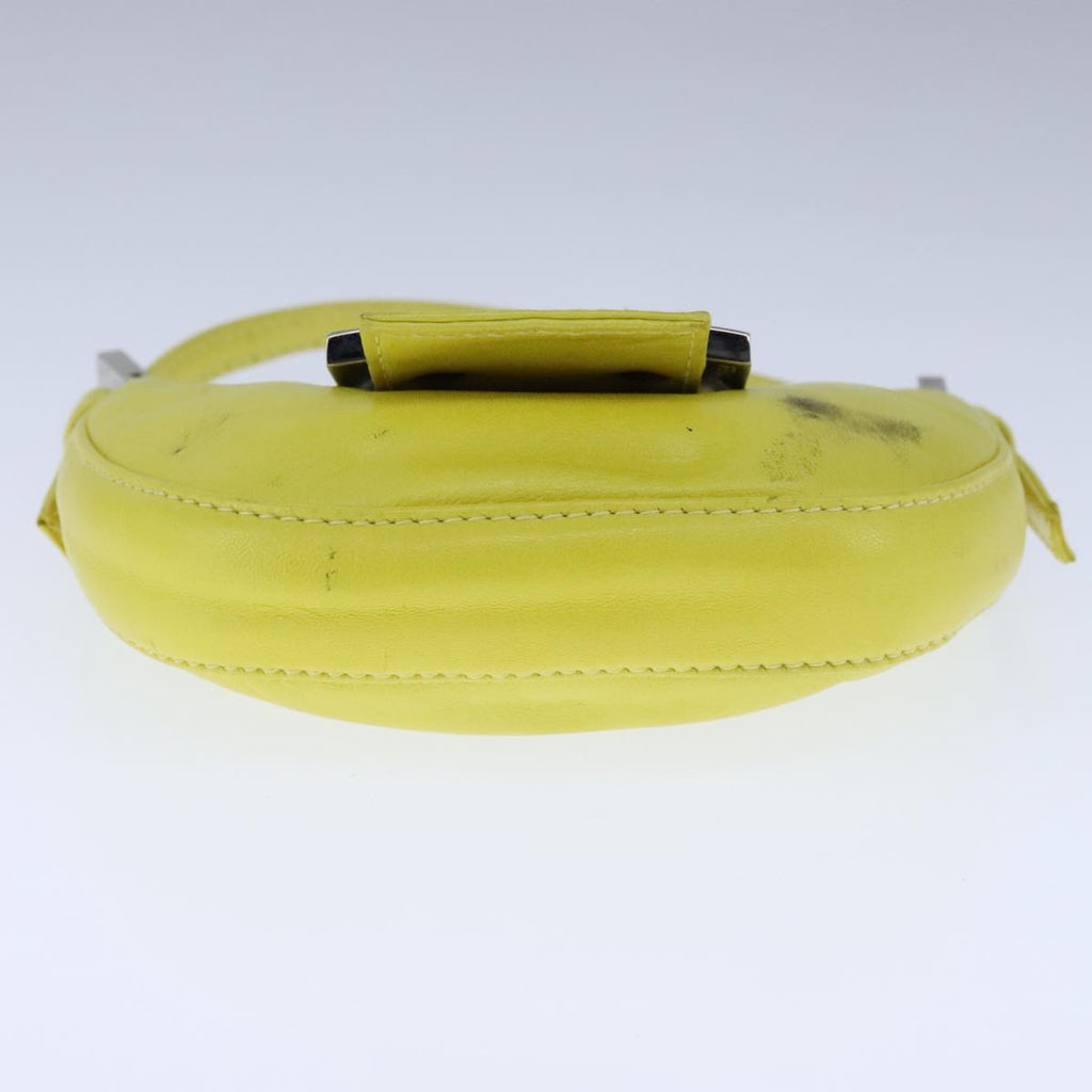 FENDI Mini Croissant Hand Bag Leather Yellow 104272