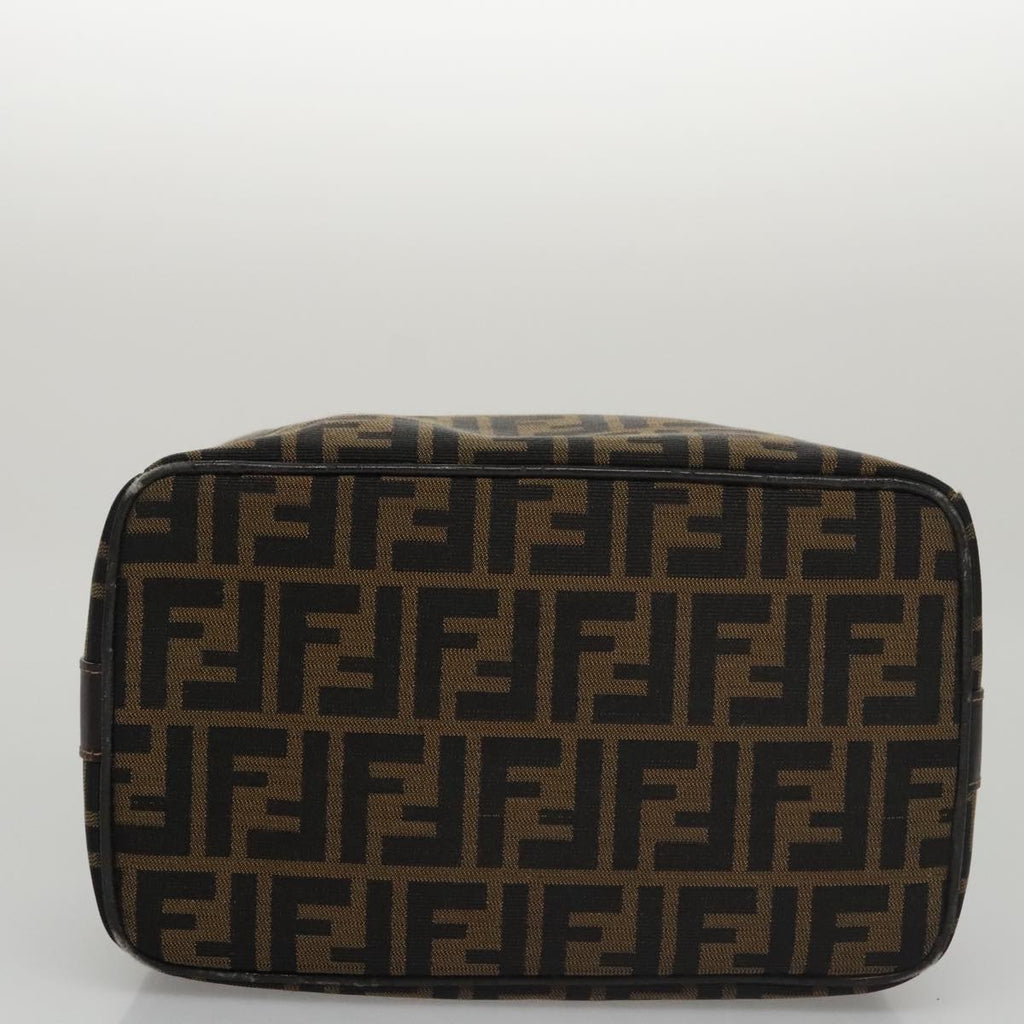 FENDI Zucca Canvas Vanity Pouch Brown Black gold 104284