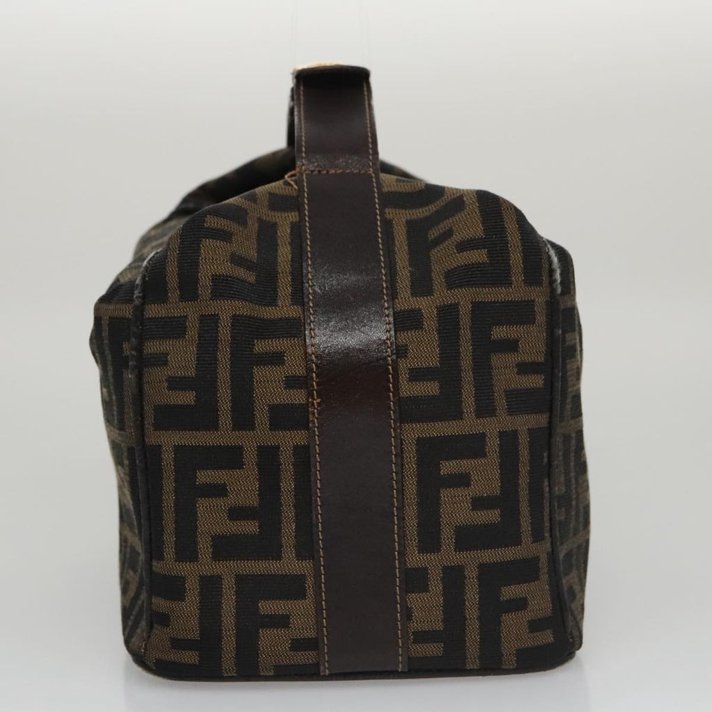 FENDI Zucca Canvas Vanity Pouch Brown Black gold 104284