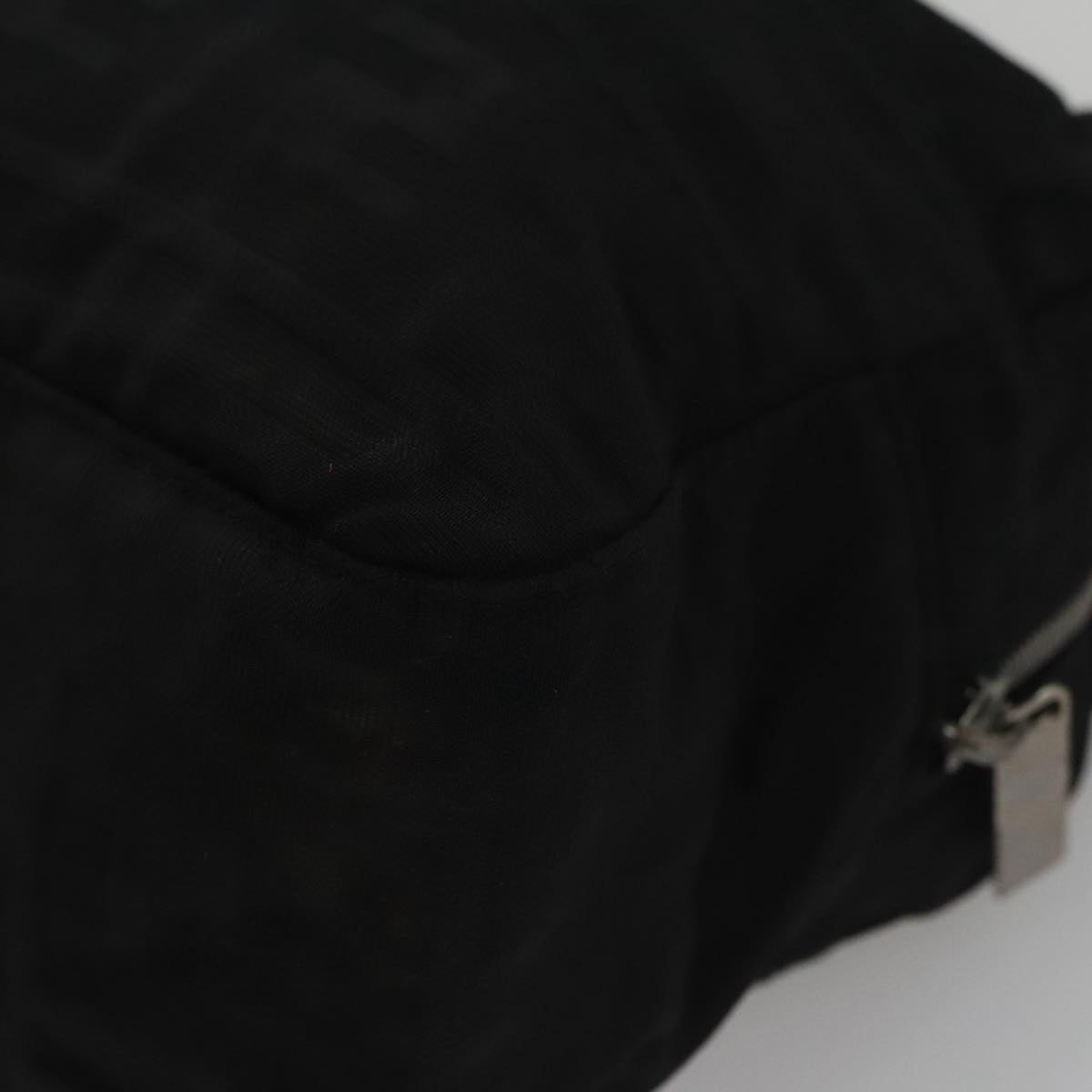 FENDI Zucca Canvas Shoulder Bag Black 104305