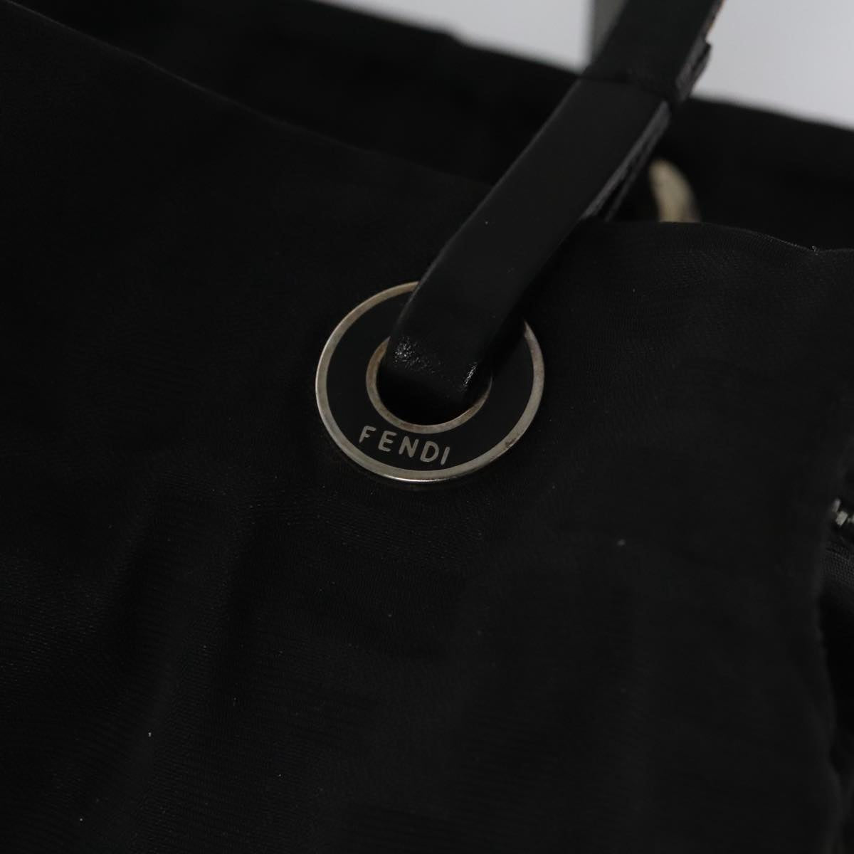 FENDI Zucca Canvas Shoulder Bag Black 104305