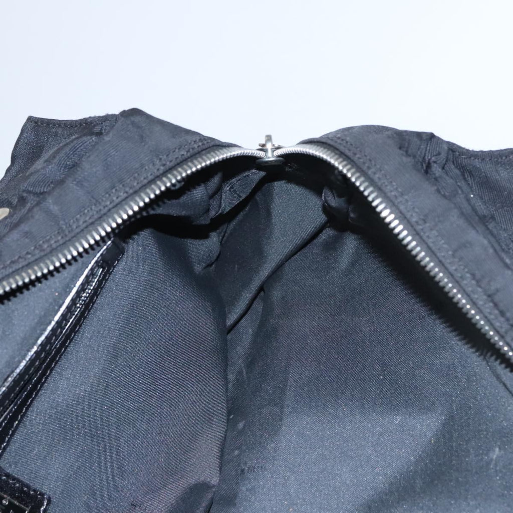 FENDI Zucca Canvas Shoulder Bag Black 104305
