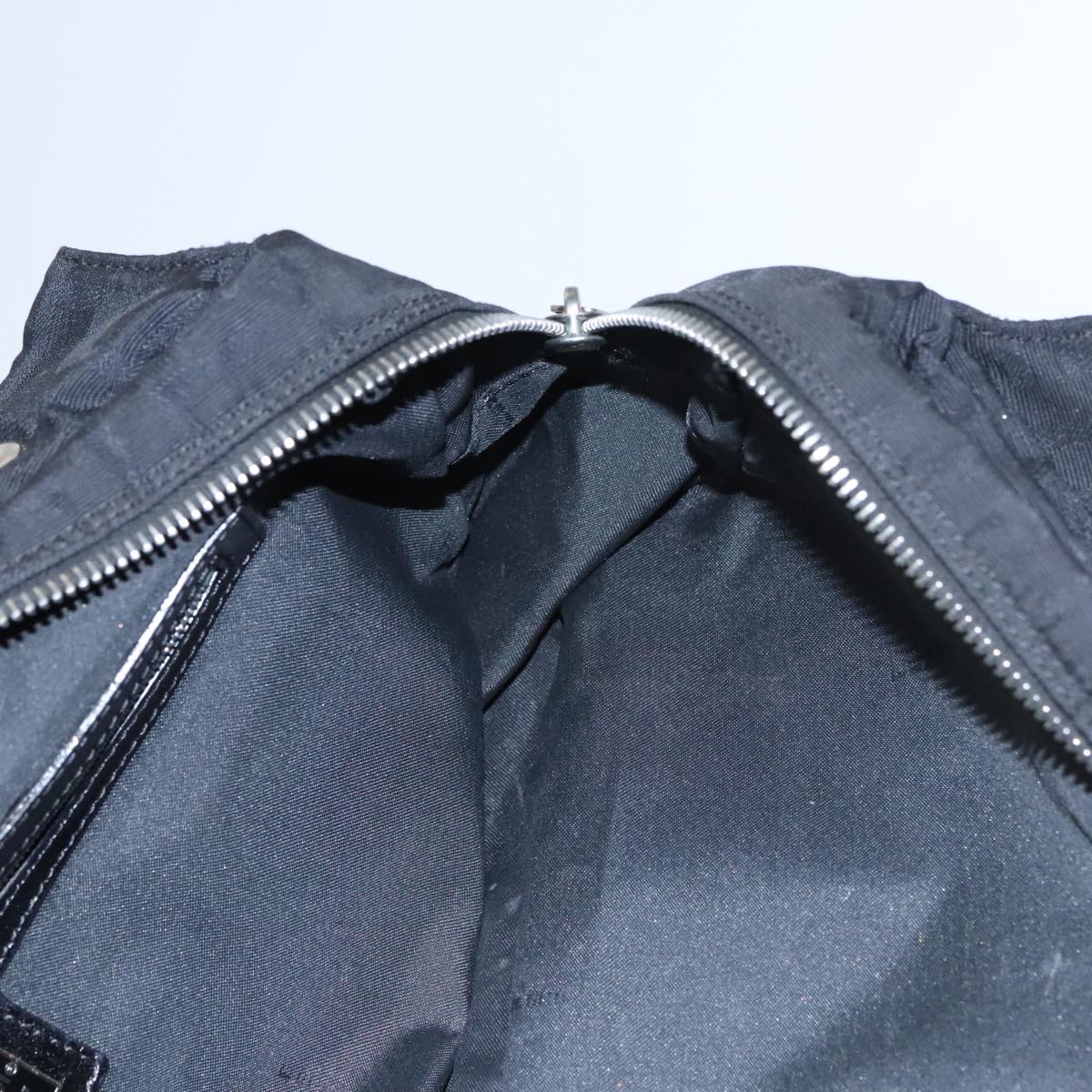 FENDI Zucca Canvas Shoulder Bag Black 104305