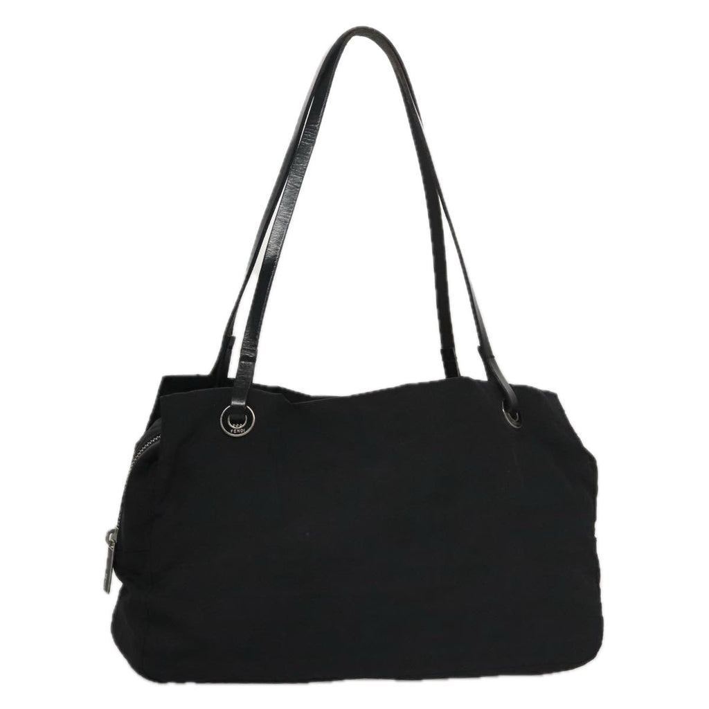 FENDI Zucca Canvas Shoulder Bag Black 104305