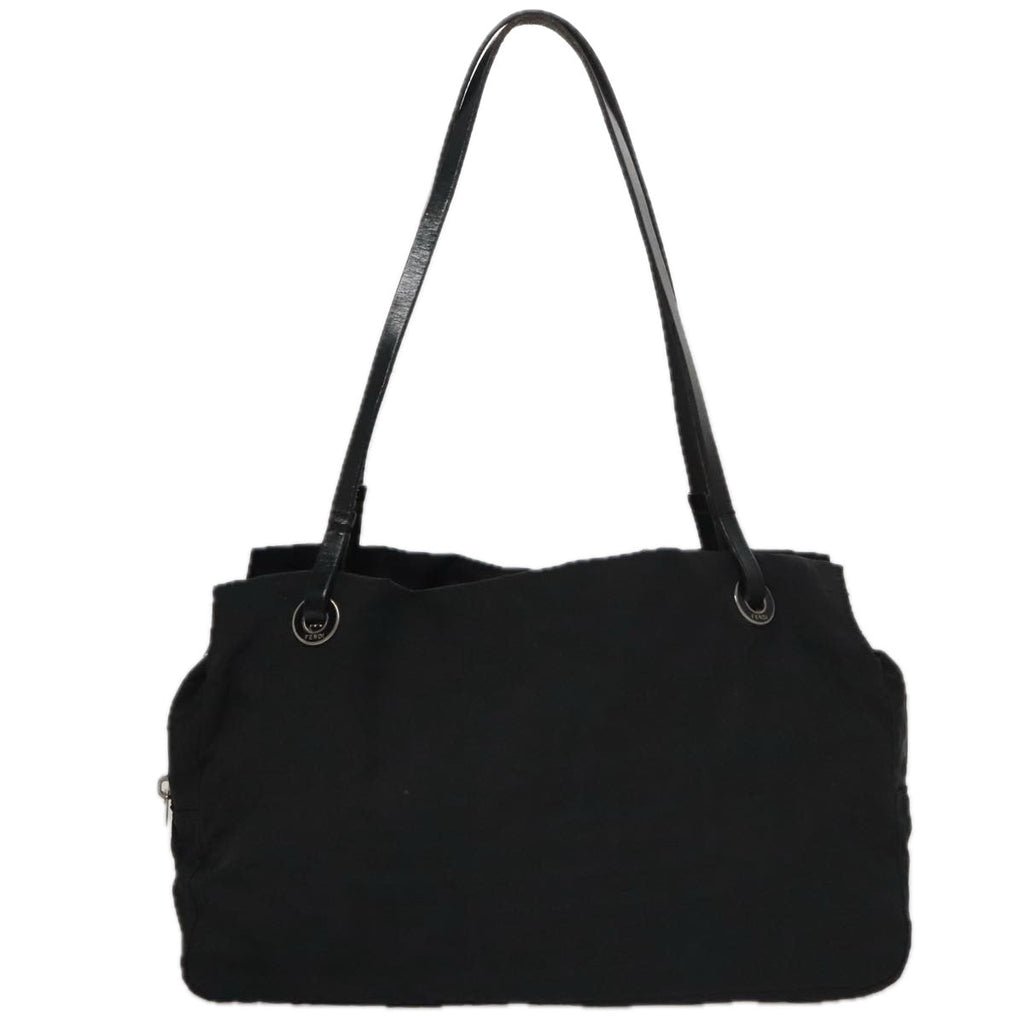 FENDI Zucca Canvas Shoulder Bag Black 104305