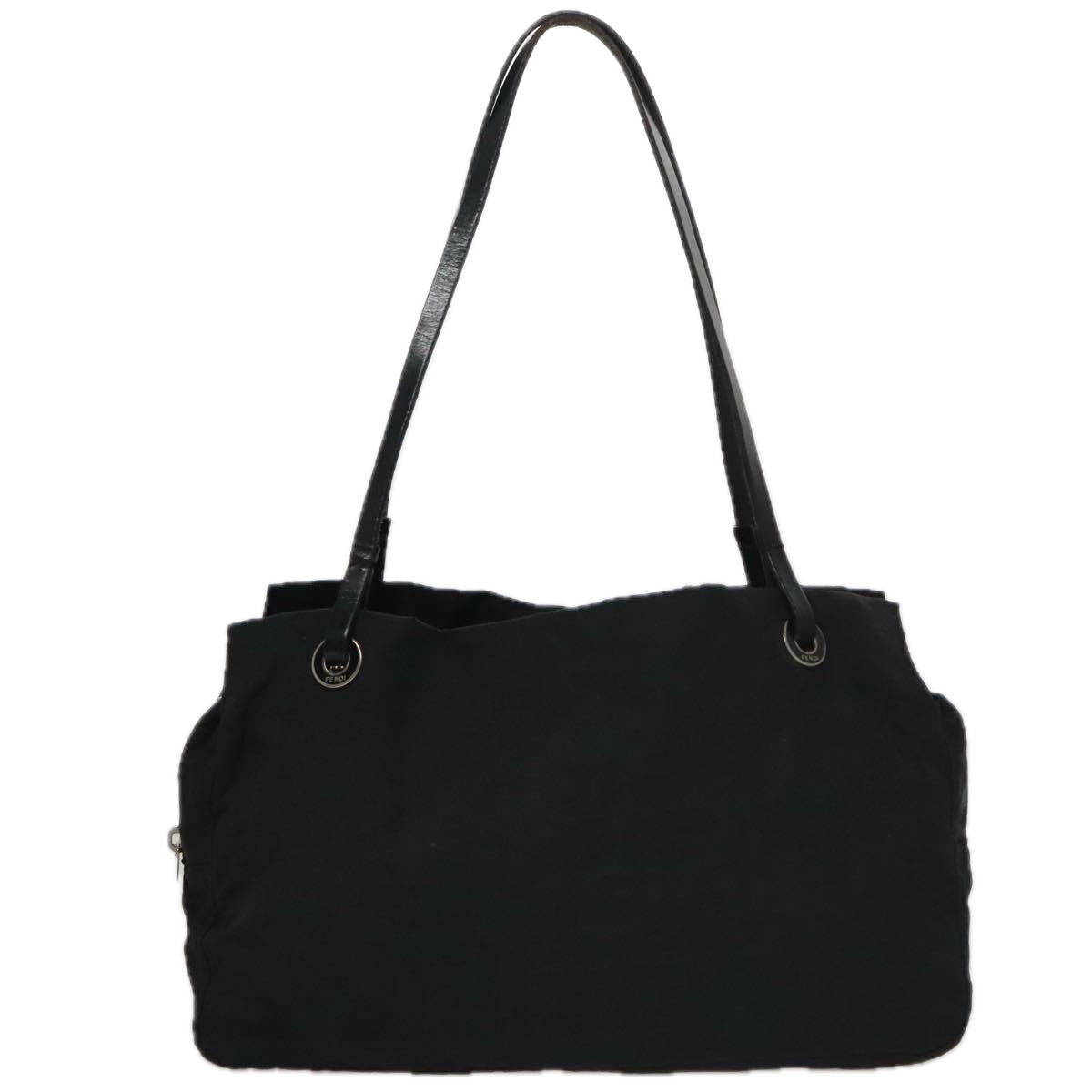 FENDI Zucca Canvas Shoulder Bag Black 104305