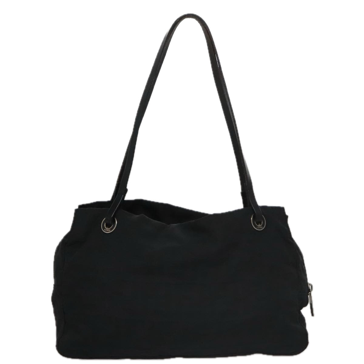 FENDI Zucca Canvas Shoulder Bag Black 104305