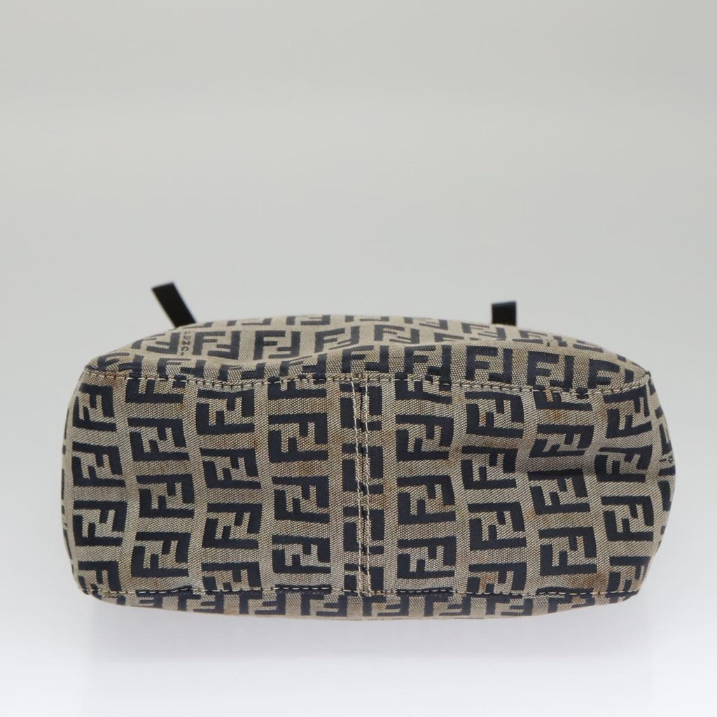 FENDI Zucchino Canvas Hand Bag Navy 104306