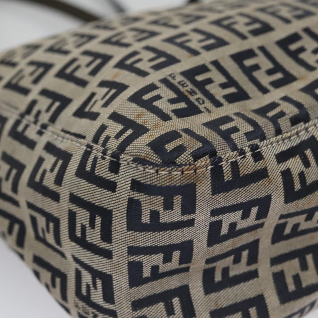 FENDI Zucchino Canvas Hand Bag Navy 104306