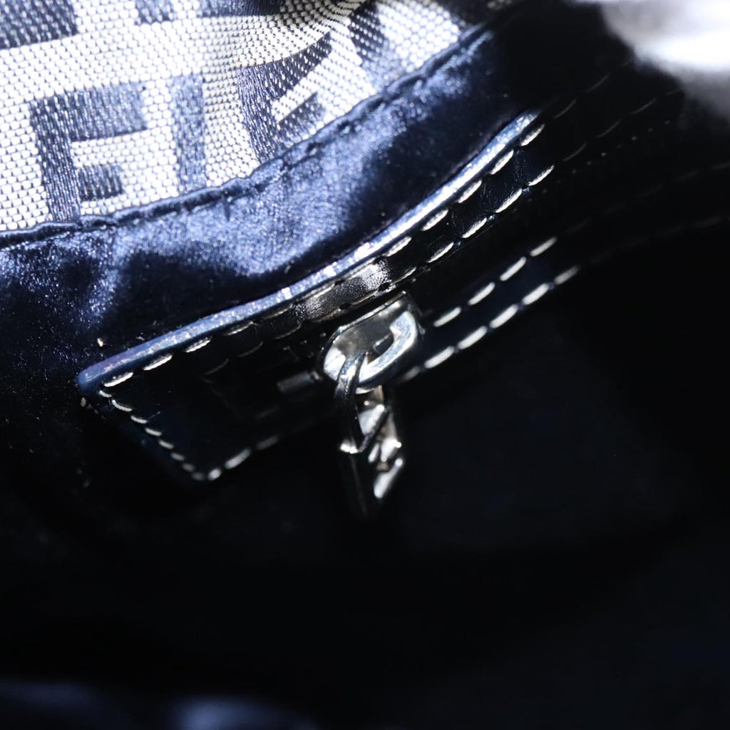 FENDI Zucchino Canvas Hand Bag Navy 104306