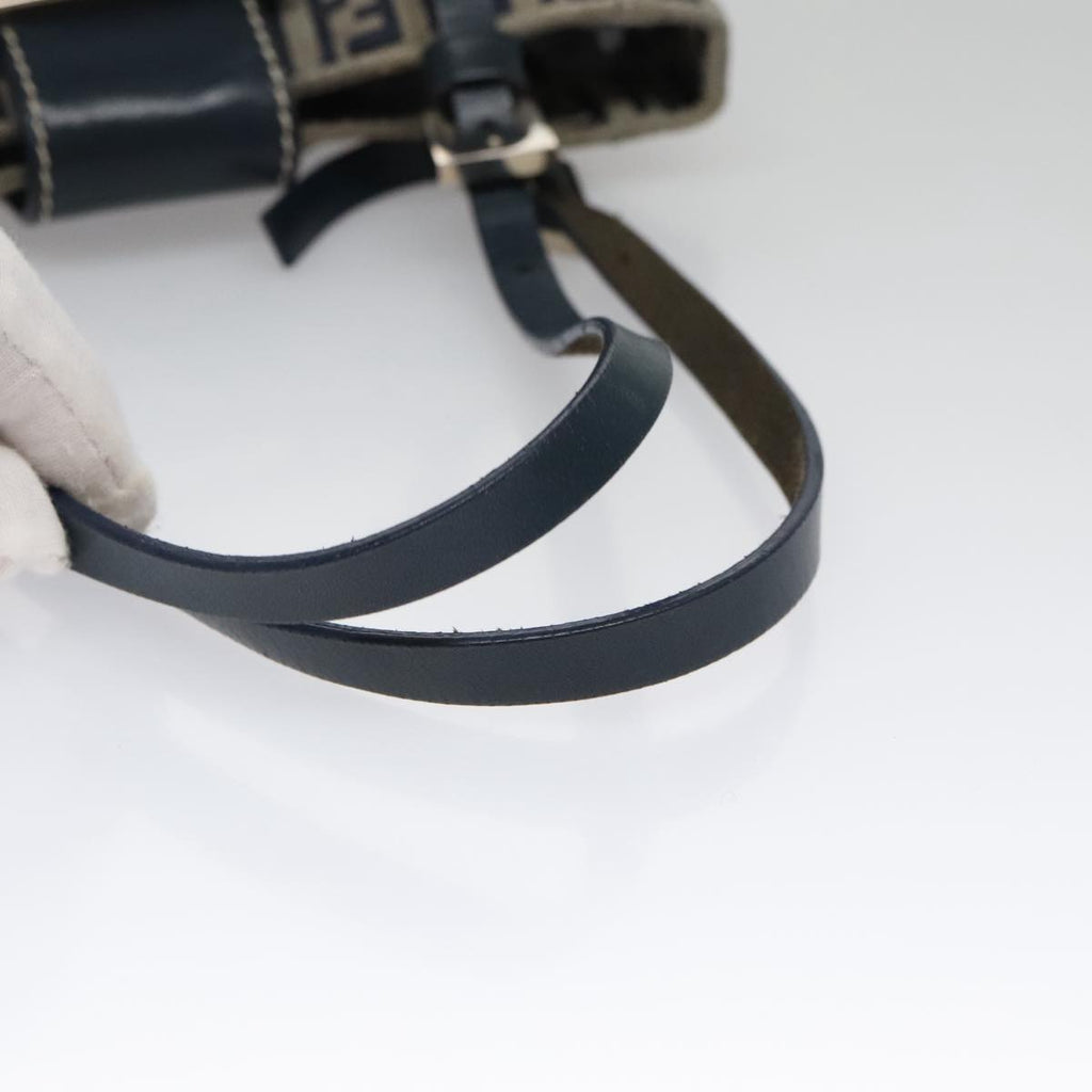 FENDI Zucchino Canvas Hand Bag Navy 104306