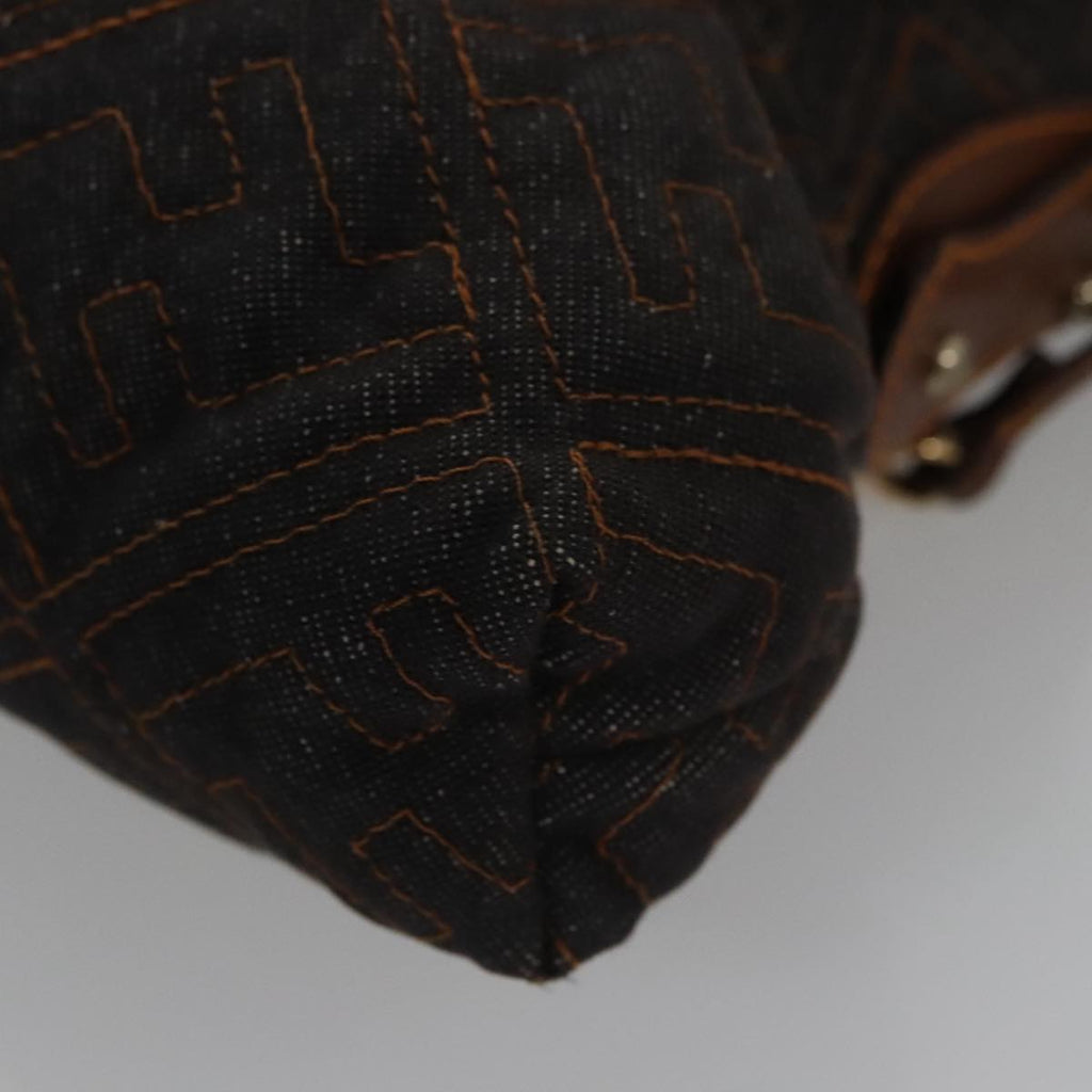 FENDI Zucca Canvas Shoulder Bag Denim Black 104385