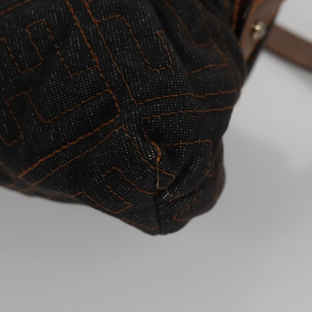 FENDI Zucca Canvas Shoulder Bag Denim Black 104385