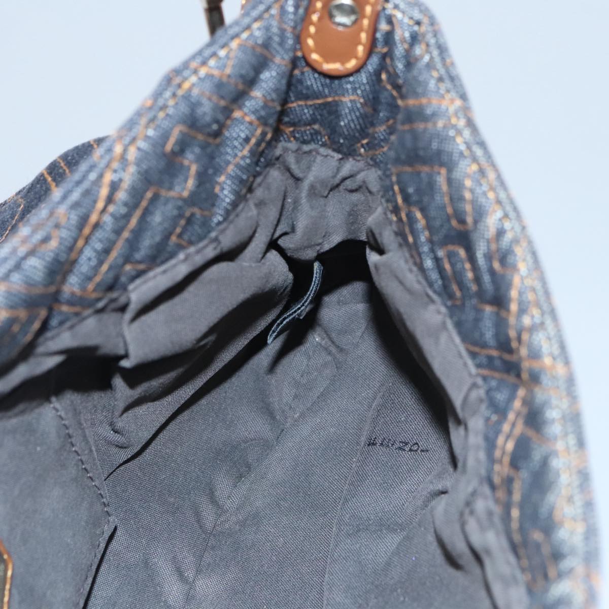 FENDI Zucca Canvas Shoulder Bag Denim Black 104385