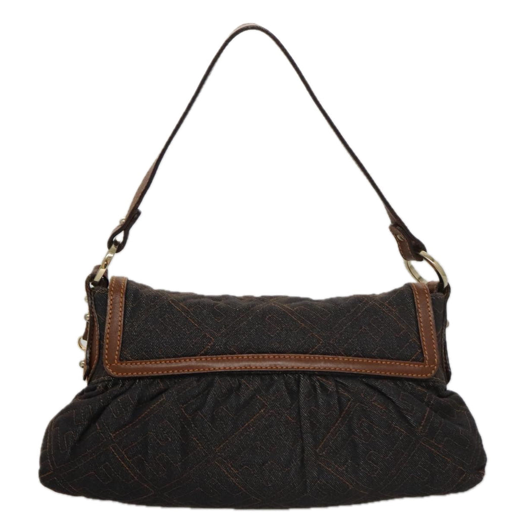 FENDI Zucca Canvas Shoulder Bag Denim Black 104385