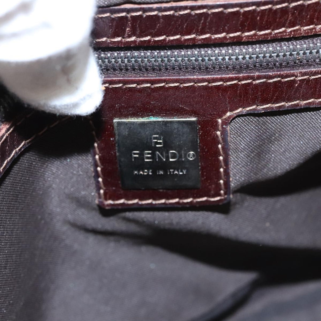 FENDI Zucca Canvas Mamma Baguette Shoulder Bag Beige Silver 104446