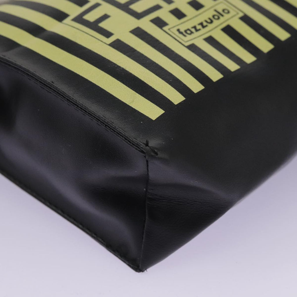 FENDI Mini Hand Bag Leather Black Green 104482