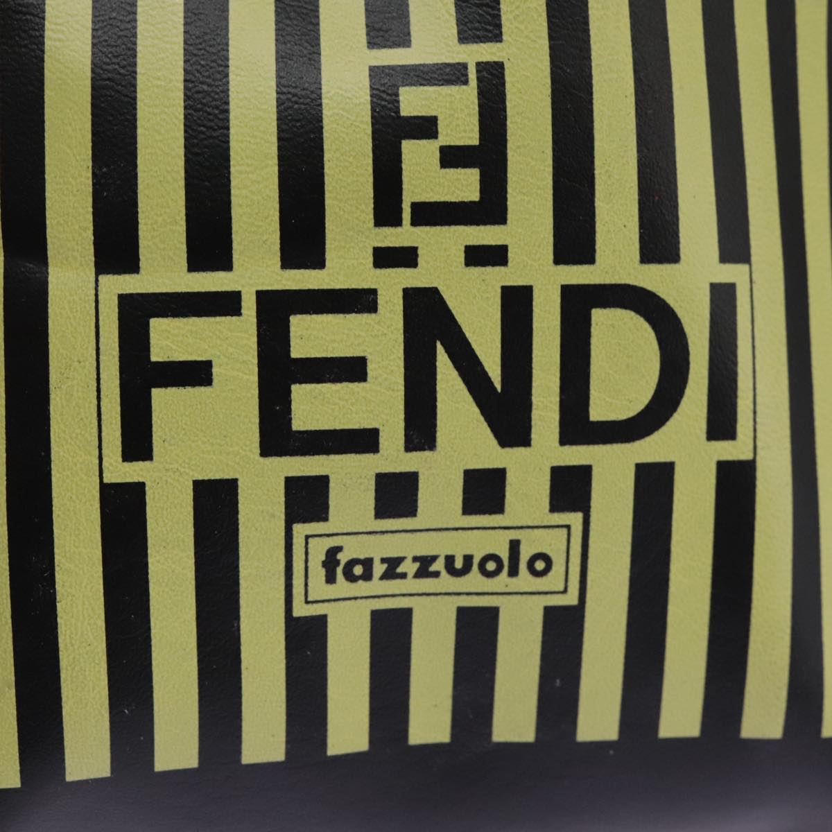 FENDI Mini Hand Bag Leather Black Green 104482