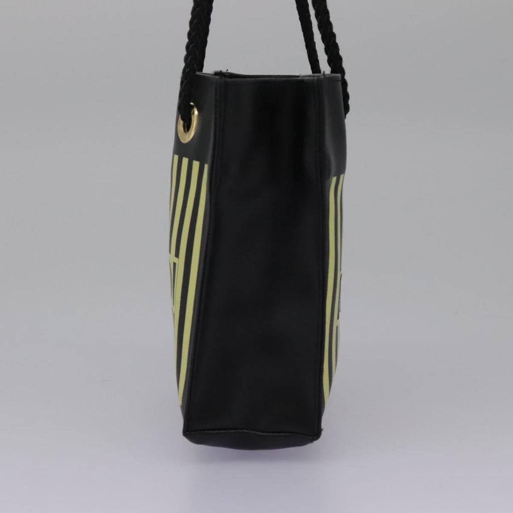 FENDI Mini Hand Bag Leather Black Green 104482
