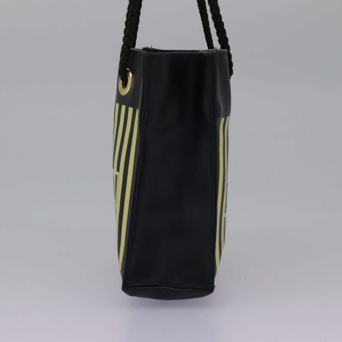 FENDI Mini Hand Bag Leather Black Green 104482
