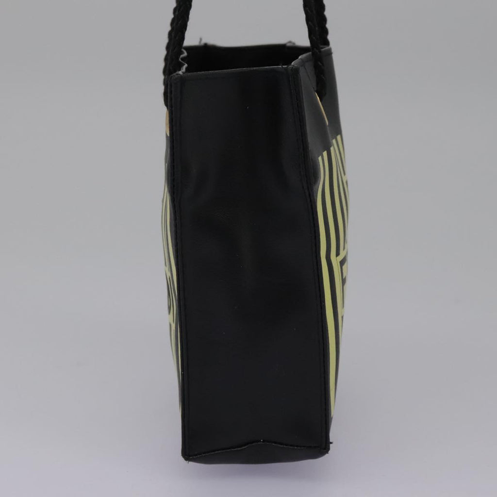 FENDI Mini Hand Bag Leather Black Green 104482