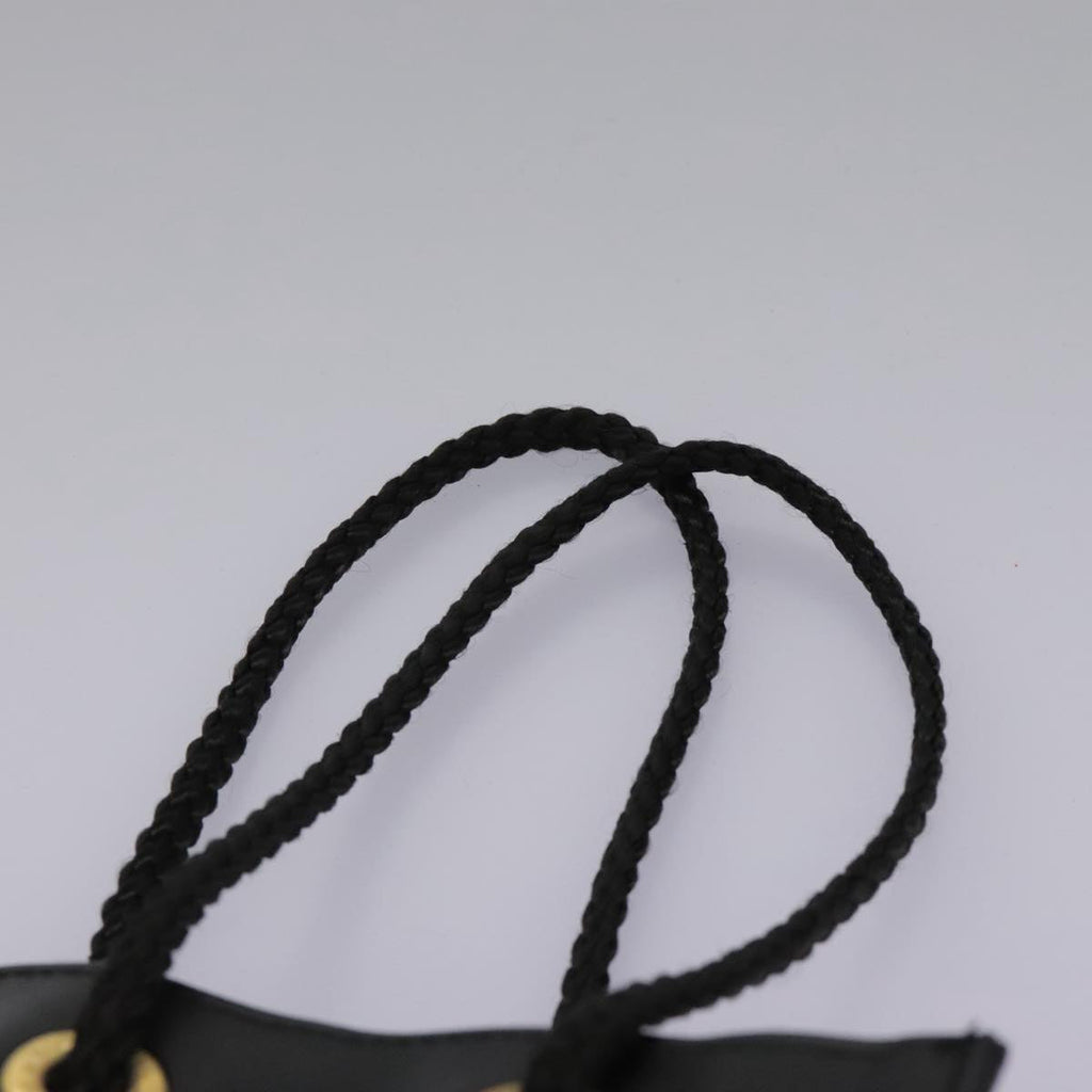 FENDI Mini Hand Bag Leather Black Green 104482
