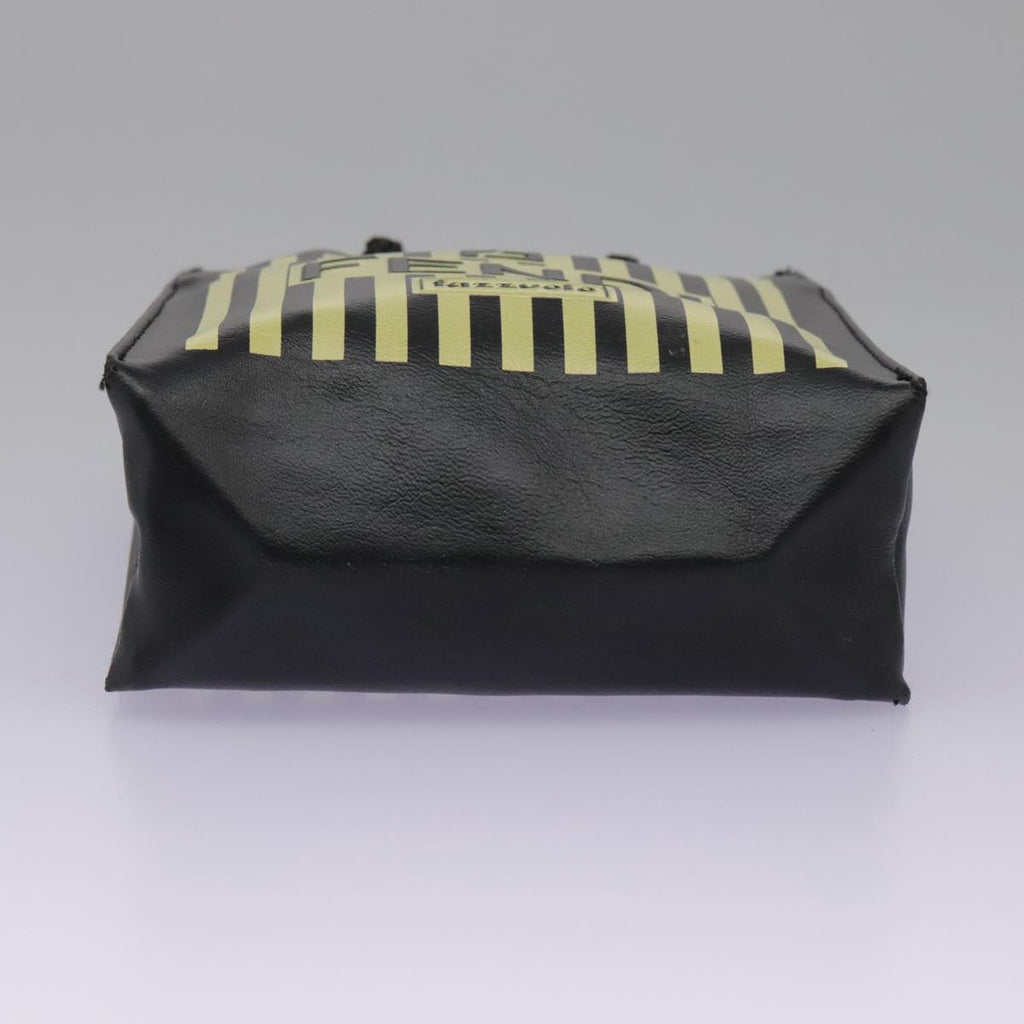 FENDI Mini Hand Bag Leather Black Green 104482