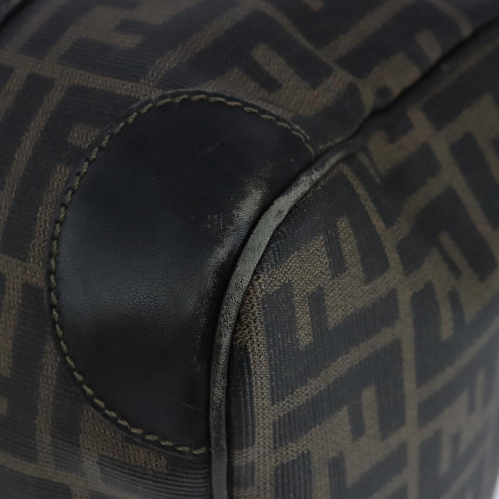 FENDI Zucca Canvas Boston Bag Brown Black 104558