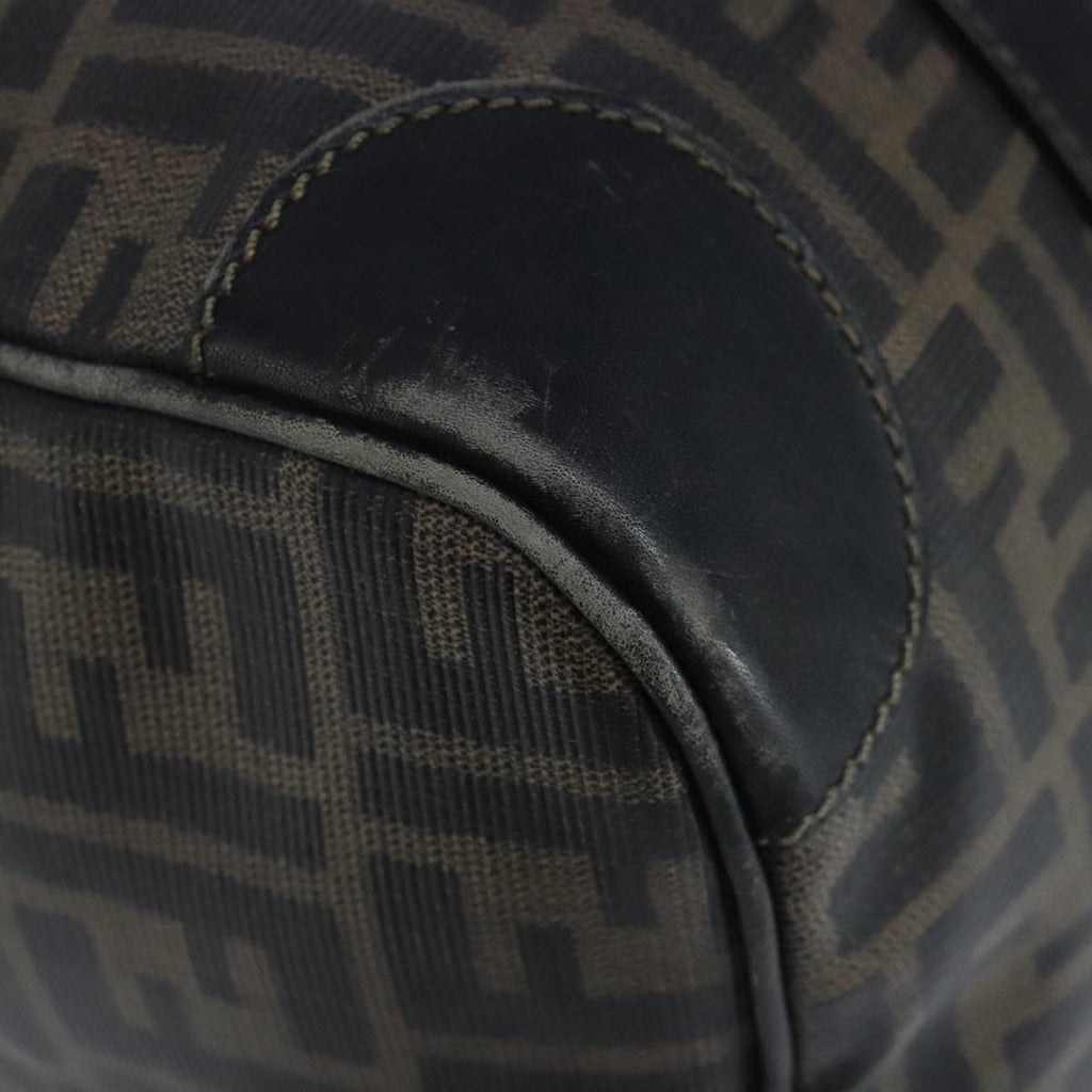 FENDI Zucca Canvas Boston Bag Brown Black 104558
