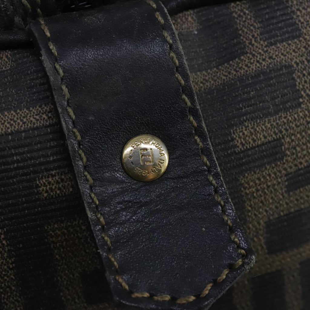 FENDI Zucca Canvas Boston Bag Brown Black 104558