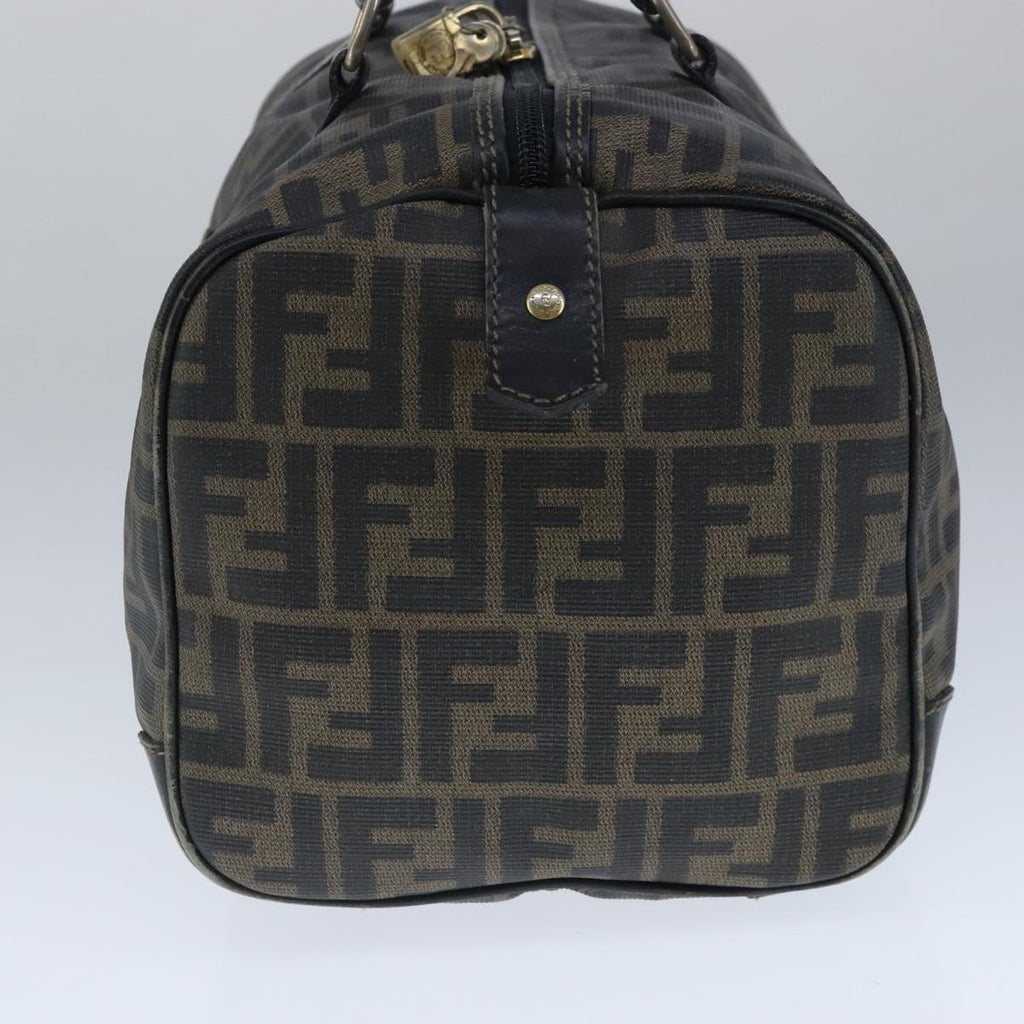 FENDI Zucca Canvas Boston Bag Brown Black 104558