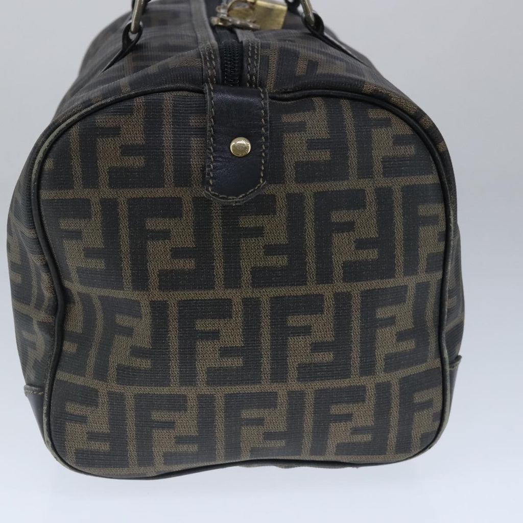 FENDI Zucca Canvas Boston Bag Brown Black 104558