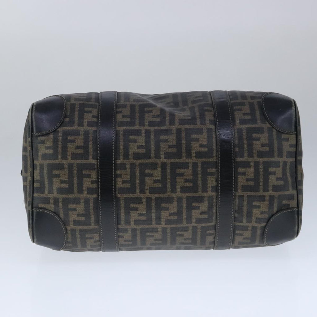 FENDI Zucca Canvas Boston Bag Brown Black 104558