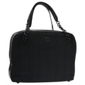 CHANEL Choco Bar Chain Hand Bag Cotton Black CC 104579