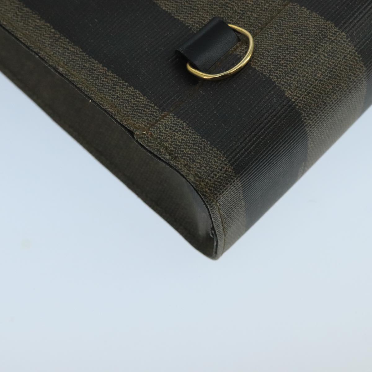 FENDI Pecan Canvas Hand Bag Brown Black 104612