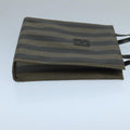 FENDI Pecan Canvas Hand Bag Brown Black 104612