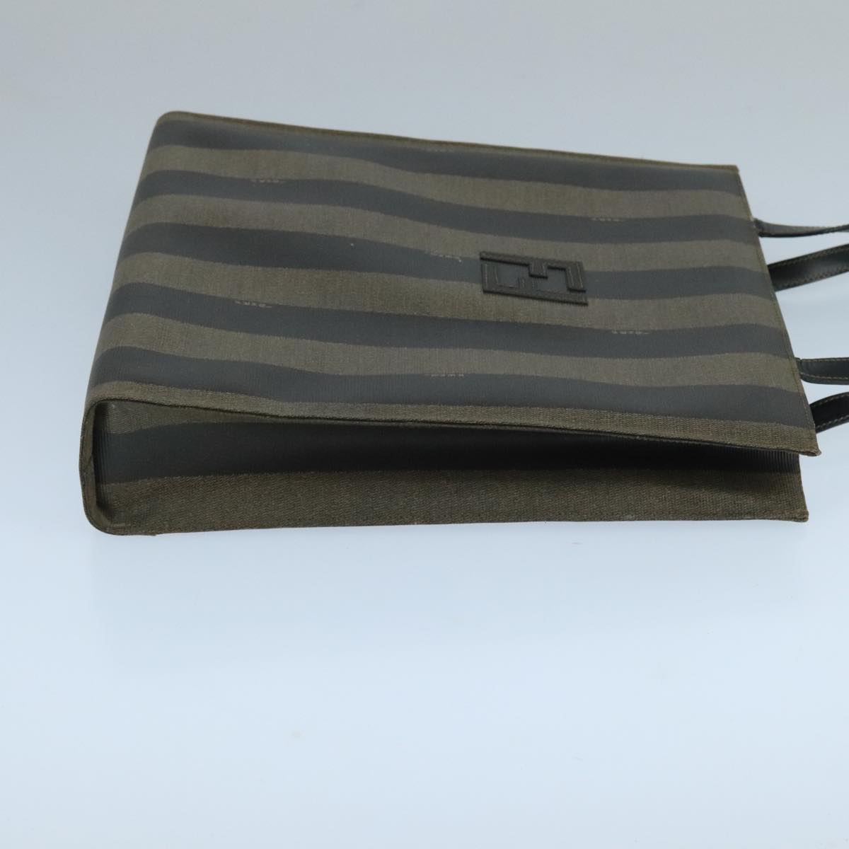 FENDI Pecan Canvas Hand Bag Brown Black 104612