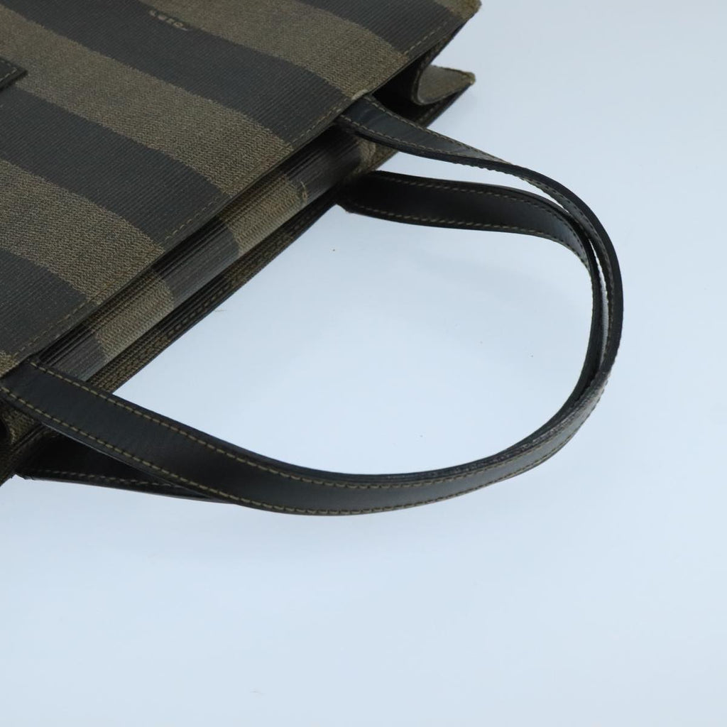 FENDI Pecan Canvas Hand Bag Brown Black 104612