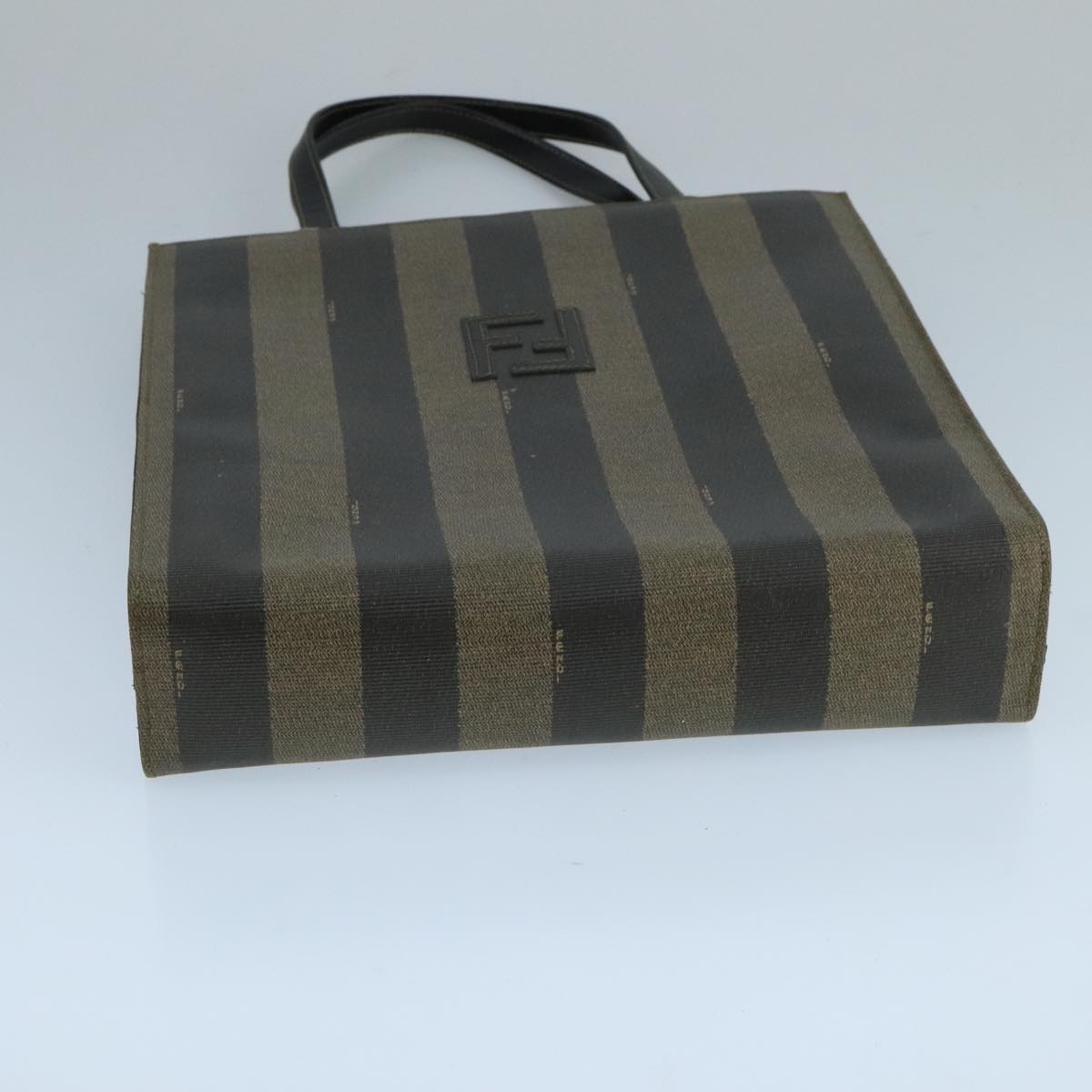 FENDI Pecan Canvas Hand Bag Brown Black 104612